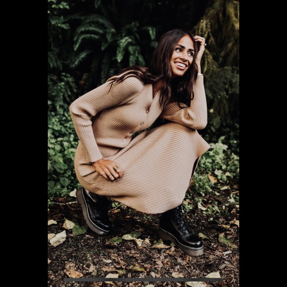 Roolee knit button up ribbed sweater midi dress - Picture 5 of 8